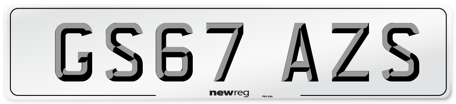 GS67 AZS Number Plate from New Reg